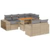 11 Piece Garden Sofa Set with Cushions Beige Poly Rattan