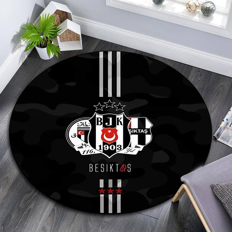 BJK Round Area Rug,Carpet Rug for Living Room Bedroom Sofa Playroom Decor,Non-slip Floor Mat