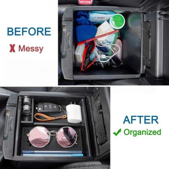 Fits 2016- Toyota Tacoma Center Console Armrest Storage Box Organizer Trays