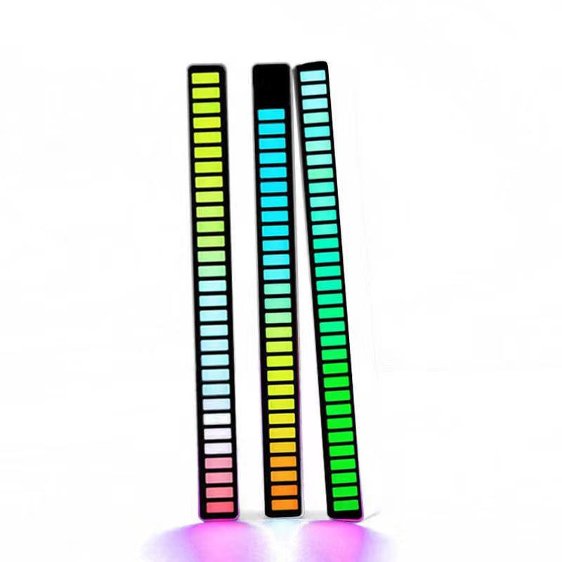 RGB светодиодная лента с Bluetooth и голосовым управлением - Световая панель с датчиком цвета, световой эффект под музыку и атмосферное освещение для рабочего стола или автомобиля.