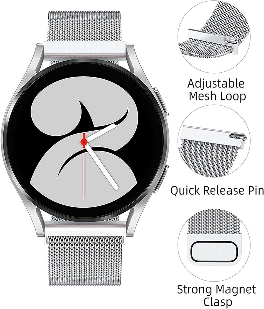 20 мм 22 мм Миланская петля Ремешок Для Samsung Watch 6/5/4/3/Amazfit GTS 4/GTR/Bip Браслет Huawei Watch 4/3/GT4-3-2 Pro Ремешок