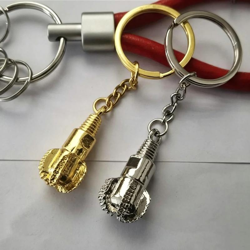 Oilfield Drill Bit Keychain 1Pcs Vintage Style Metal Pendant Key Holder Decor for Bag Key Organizer Worker Gift