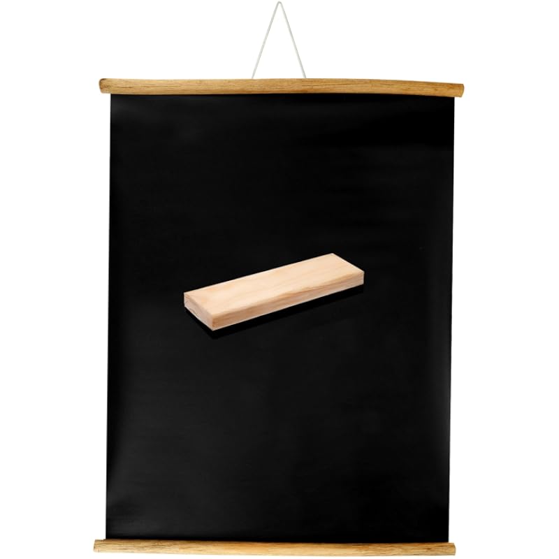 Eduway 20x30 дюймов Настенная деревянная скручивающаяся черная доска/меловая доска | Для дома, офиса, школы, детей | С 1 премиальным W