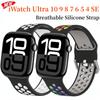 Силиконовый ремешок-петля для Apple Watch 49мм 46мм 42мм 45мм 44мм 40мм 41мм Дышащий браслет iWatch Ultra 10 9 8 7 6 5 4 SE Ремень