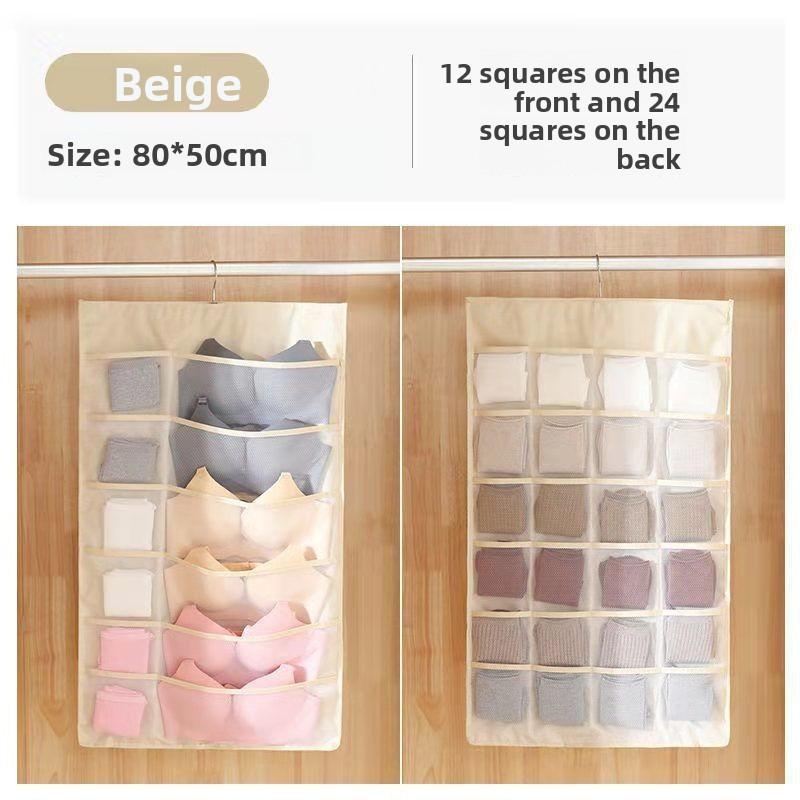 1pc Double-sided Underwear Storage Bag, Hanging Underwear and Underpants Storage Bag, Compartments for Household Use