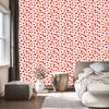 Hearts Wallpaper Coral, White and Red 50x1000
