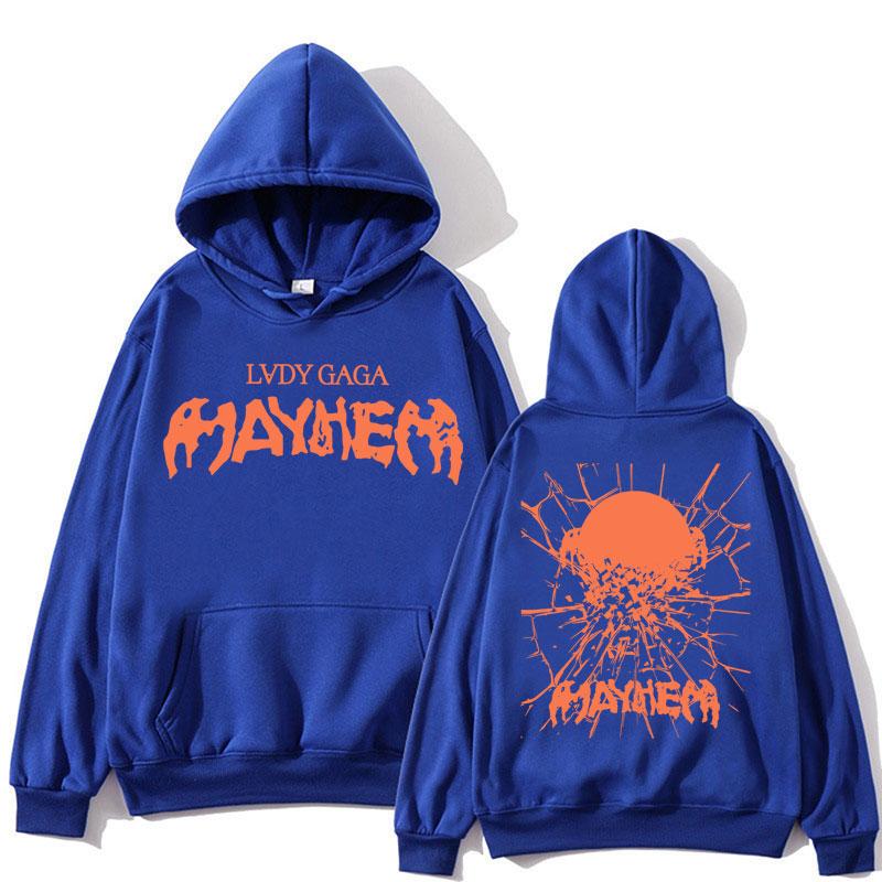 Худи Lady Gaga The Mayhem Ball Tour 2025 Мужское Женское Винтажное Популярное Хип-хоп Толстовка Свободный Флис Теплый С Длинным Рукавом Уличная Одежда