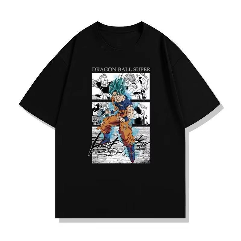 2026 Dragon Ball Super Saiyan Goku Anime Unisex Women Summer T-shirt Harajuku Retro Short Sleeve Casual Comfort Y2k Top Ins