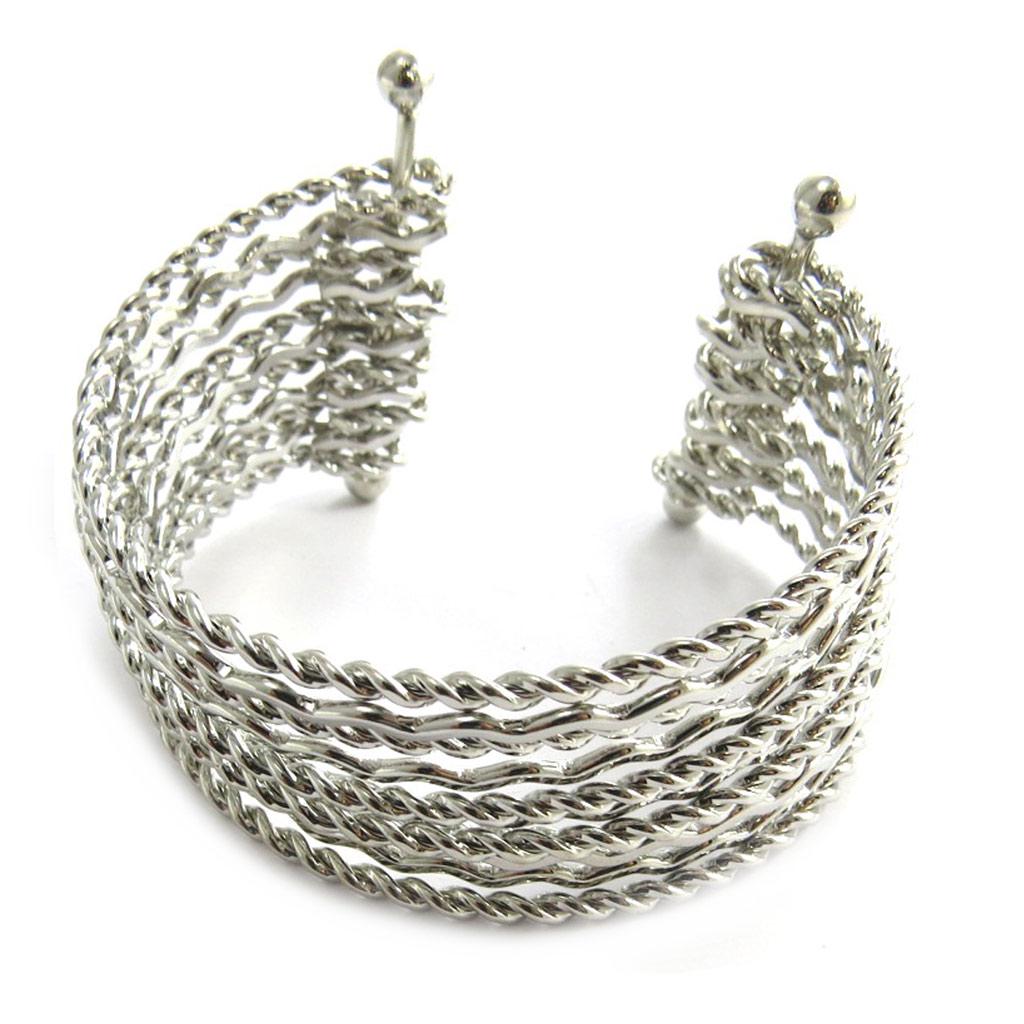 Les Trésors De Lily [N3056] - Silver 'Cleopatra' Designer Bracelet