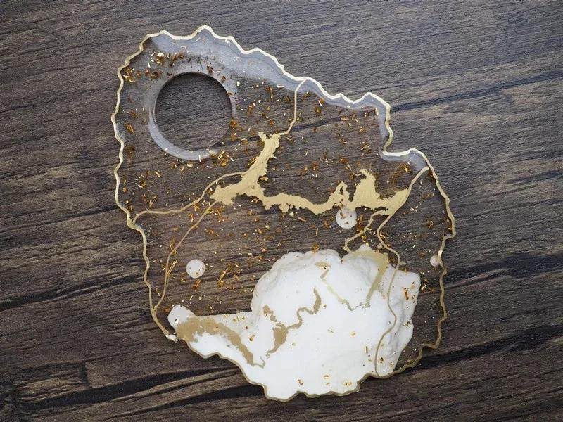 Художественные аксессуары принадлежности DIY ручная работа креативные хрустальные эпоксидные формы смола поднос для макияжа блюдо нерегулярный агат зеркало силиконовая форма