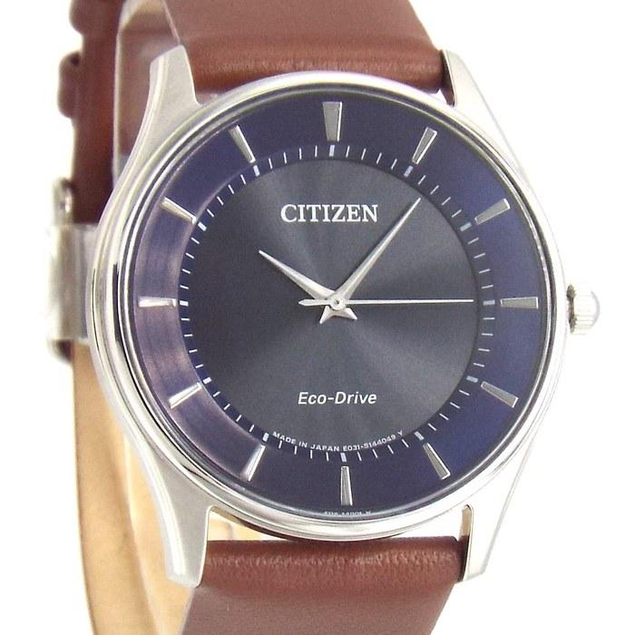 Citizen Мужские тонкие часы Eco-Drive BJ6480-51L/LBR (синий)