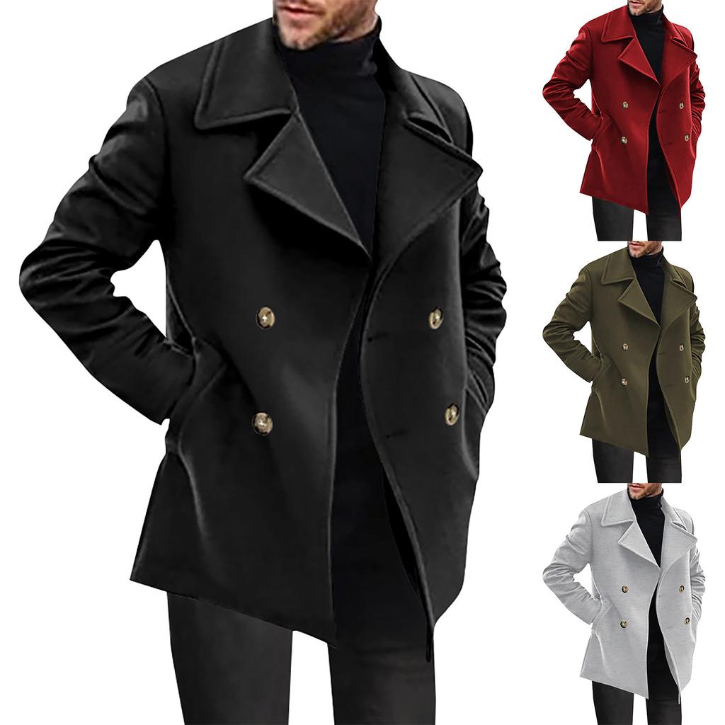 Модная и повседневная куртка с лацканами с длинными рукавами и атмосферными пуговицами