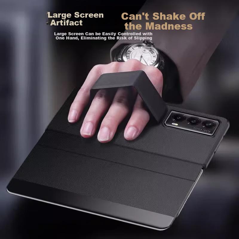 WristbandPhone Case for Honor Magic V2, Foldable Screen Protective Cover, Leather Full Protection Anti-Drop Magnetic Flip Smart View Window Case