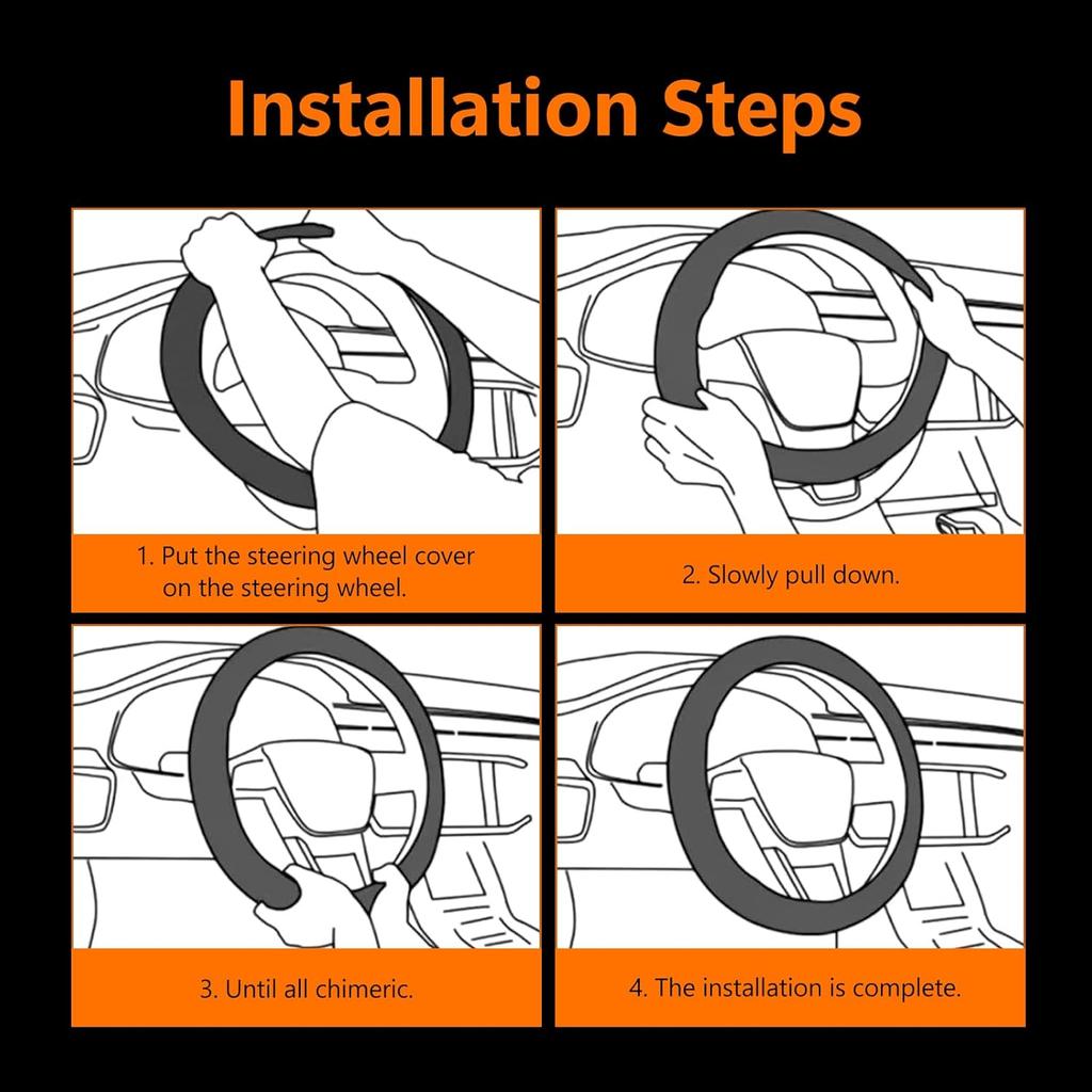 1 Pack Car Breathable Steering Wheel Cover, Wear -Resistant Steering Wheel Sleeve, Carbon Fiber Non-Slip Steering Wheel Protector, Four Seasons