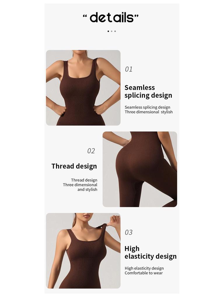 Бесшовный эластичный комбинезон в рубчик: Европейский и американский фитнес-боди для йоги