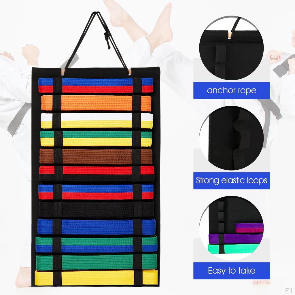 Martial Arts Belts Organizer Taekwondo Belt Display Rack Felt Adults Holder Hanging Karate