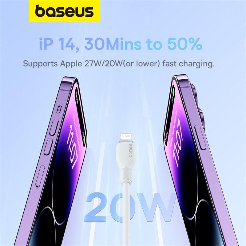 Кабель Baseus TPE 20 Вт USB C для 14 13 12 11 Pro Max XS Кабель быстрой зарядки Type C на Lighting Дата-кабель для iPad Macbook