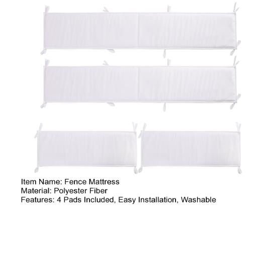 1 комплект детских мягких подкладок для внутренней части кроватки, 4 подкладки в комплекте