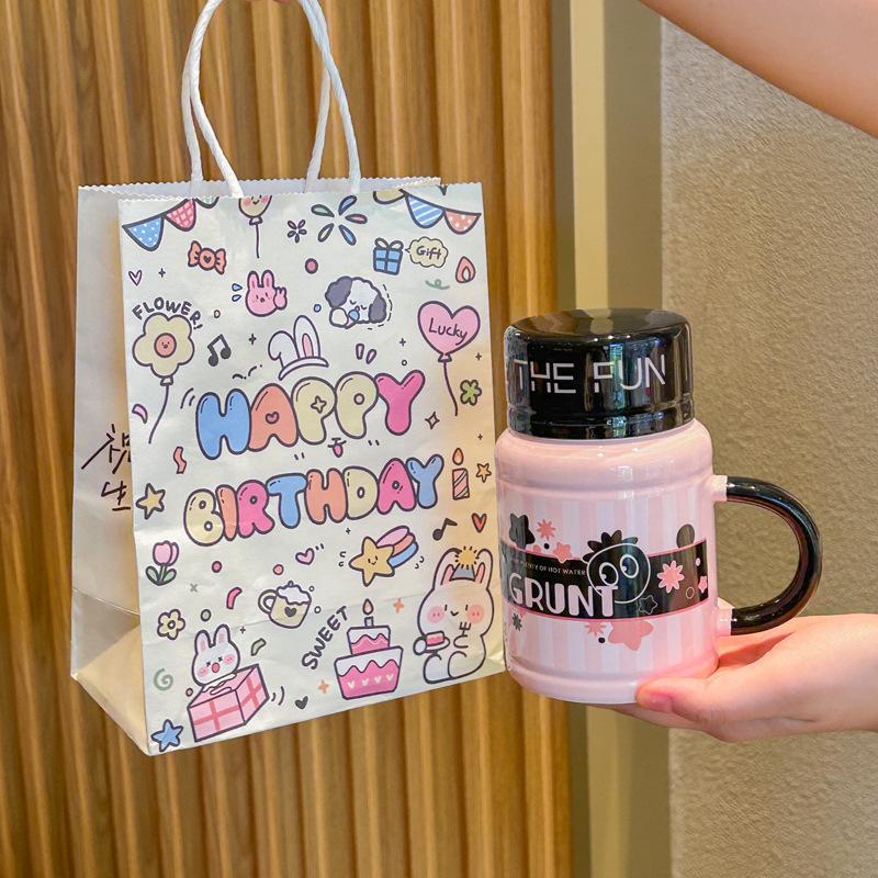 A High Value Cartoon Kettle for A Girl's Best Friend's Birthday Gift Practical Ceramic Mug Souvenir Gift Box
