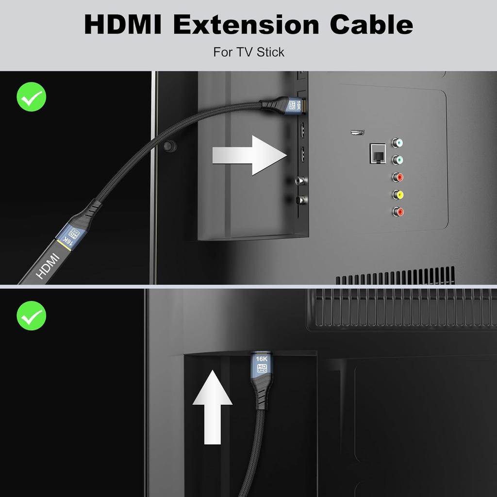 Удлинительный кабель HDMI2.2 16K 8K, HDMI Male to Female Extender, 16K@60Hz 10K120Hz 4K240Hz, Ультравысокая скорость 96 Гбит/с Для Blu-Ray Ноутбука PS5 Xbox Плеера HDTV