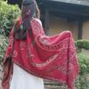 Ethnic Style Cashew Pattern Shawl Cloak Scarf: Imitation Cashmere, Thick, Dual-Purpose Women's Accessory for Autumn/Winter