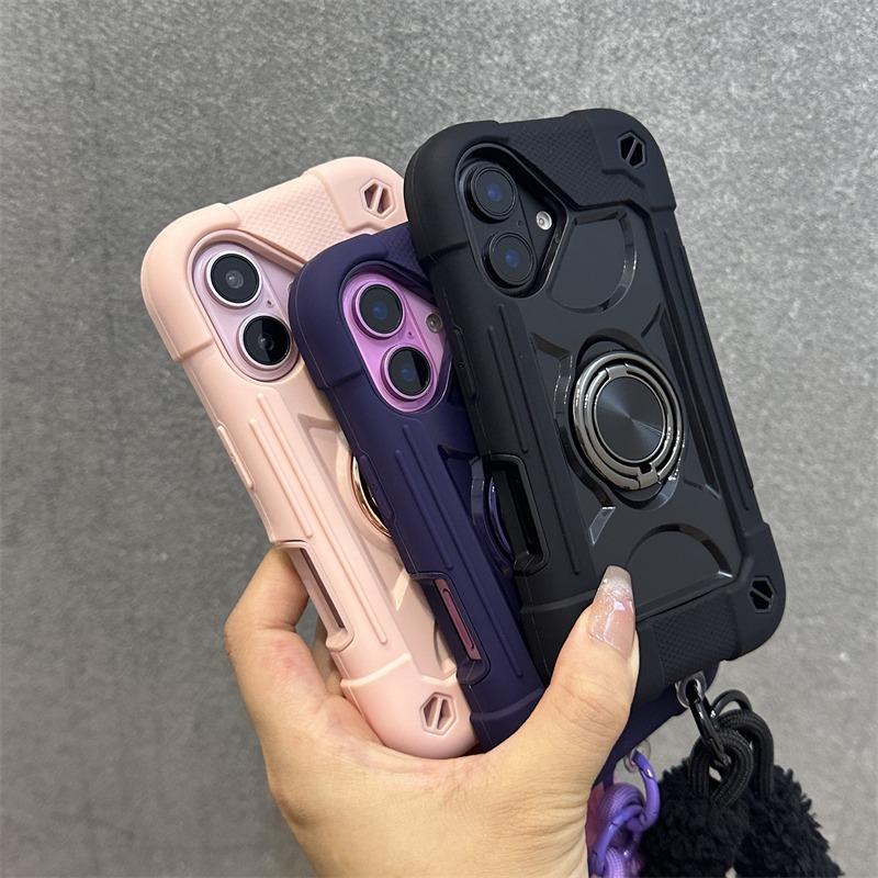 Чехол-держатель 3 в 1 повышенной прочности для iPhone 16 17 15 14 13 12 11 Pro Max Plus Air Противоударный с ремешком-цепочкой