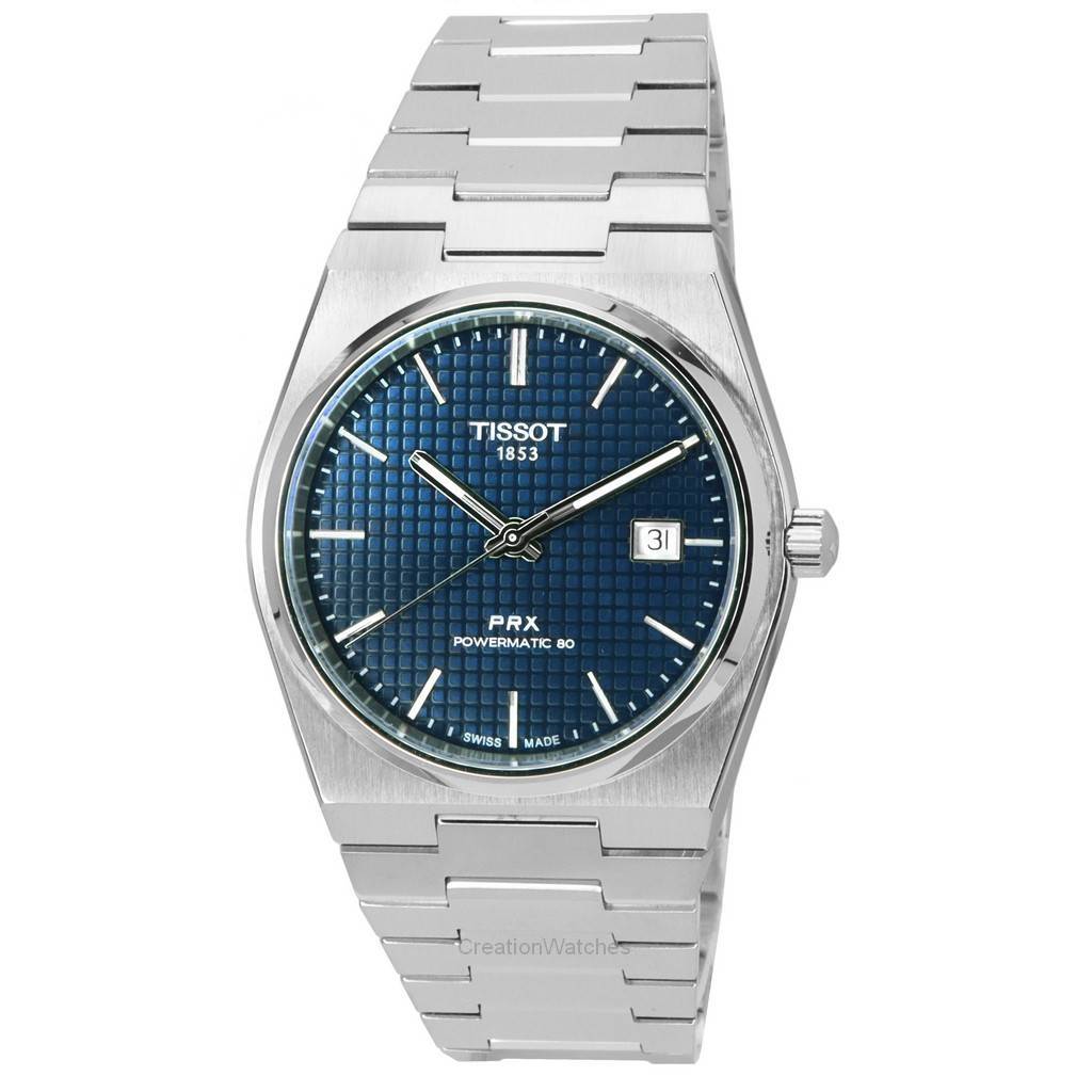 Tissot PRX T-Classic Powermatic 80 из нержавеющей стали с синим циферблатом T137.407.11.041.00 T1374071104100 Мужские часы 100M