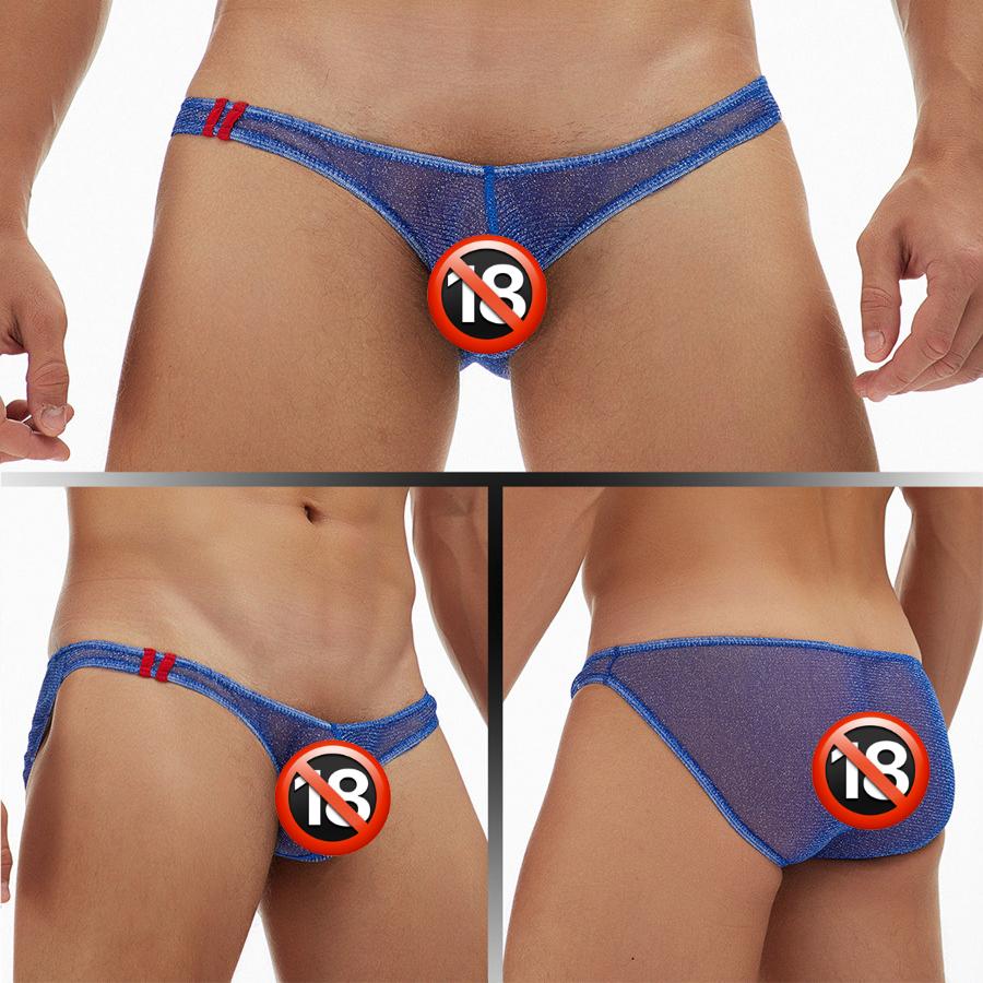 Сексуальные мужские стринги-стринги-бандаж, нижнее белье, сетчатые прозрачные трусики для геев, мини-нижнее белье, стринги с Т-образным вырезом, бикини, танга, большой размер