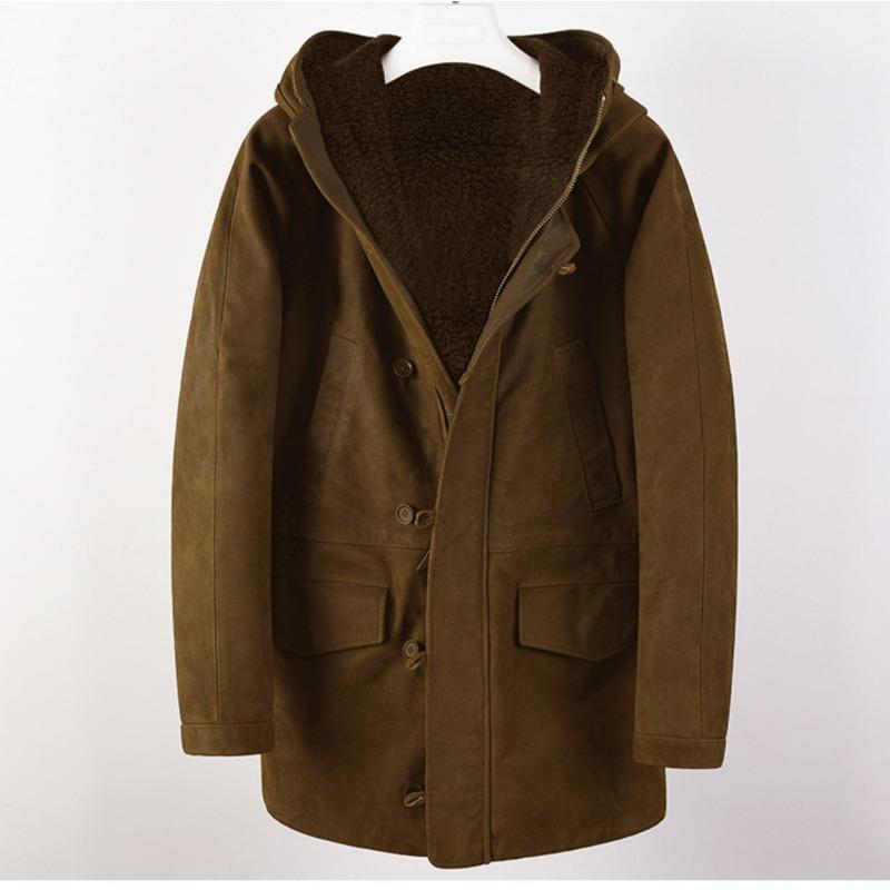 New Men's Coat Thickened Suede Jacket Autumn and Winter Coat