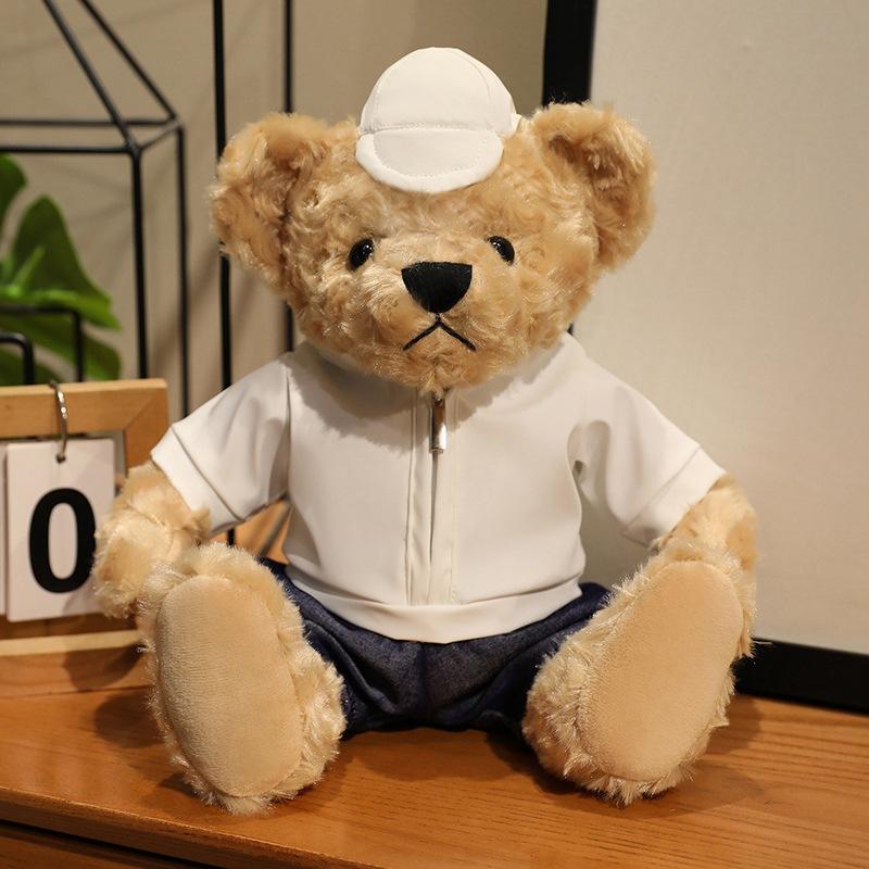 Cute dressed bear teddy bear doll plush toy hug bear doll children rag doll girl birthday gift