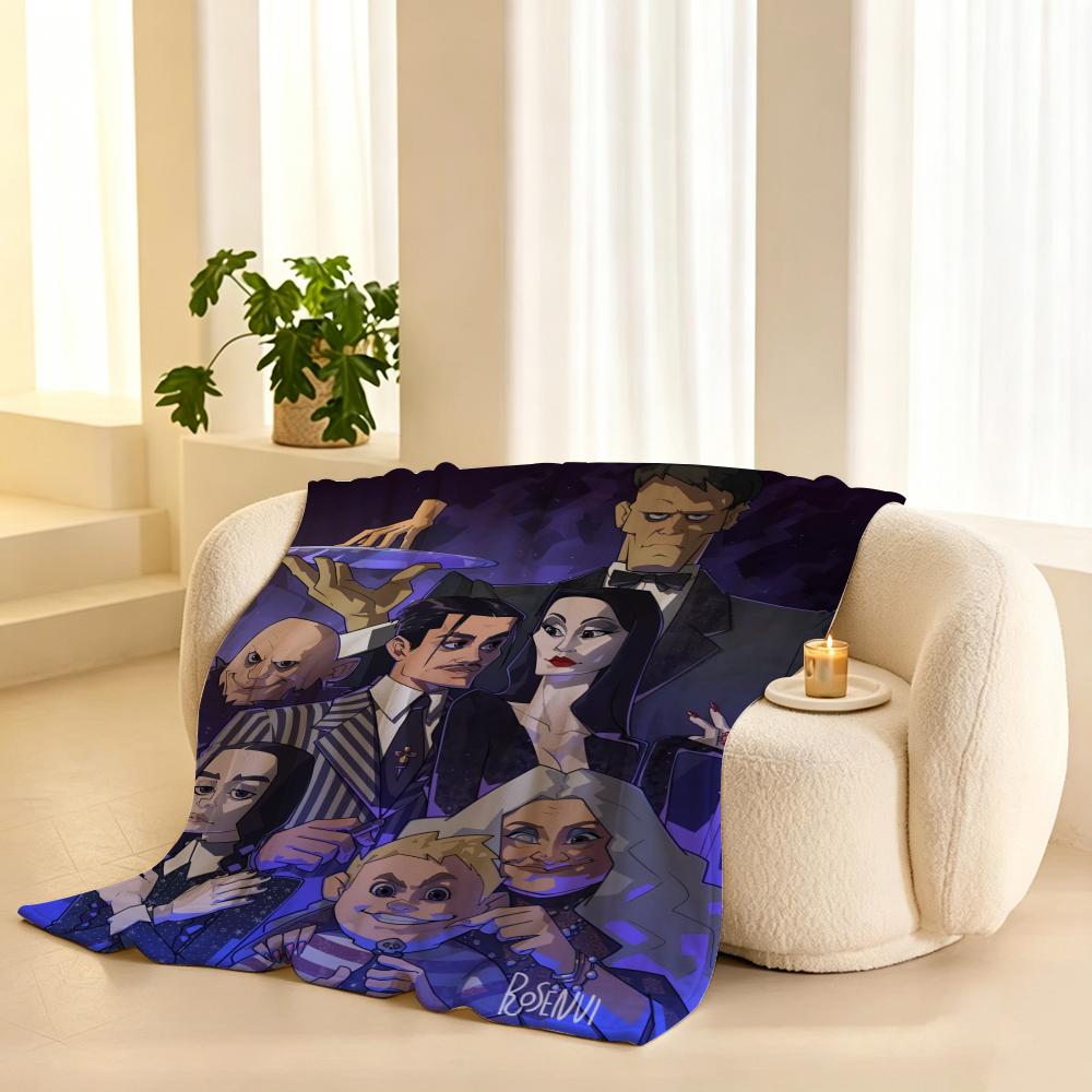 Movie T The A Addams F Family Throw Soft Warm Flannel Fleece Throw Blanket for Sofa Bed Travel Home