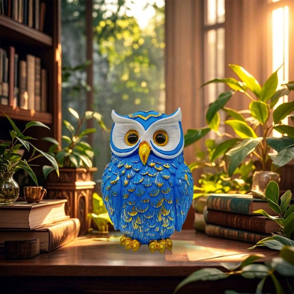 Cute Owl Statue Vintage Owl Sculpture Entryway Decoration Animal Statue TV Cabinet