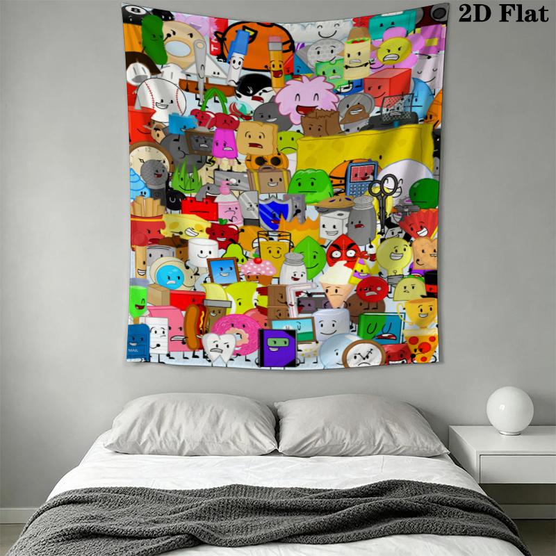 BFDI Wall Tapestry Aesthetic Wall Hanging Printed Fabric Blanket Decorative Tapestries for Bedroom Living Room Home Decor