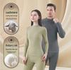 "Unisex Thermal Underwear Set: Real Cashmere Silk, Half-High Collar for Autumn/Winter - Warm, Comfortable, Solid Color"