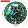 2d Flat 20*20cm Traditional Gemstone Cat Wooden Wall Art, Exquisite Decor, Multipurpose Hanging Ornament, for Home, Kitchen, Garden, Bedroom, Bar.