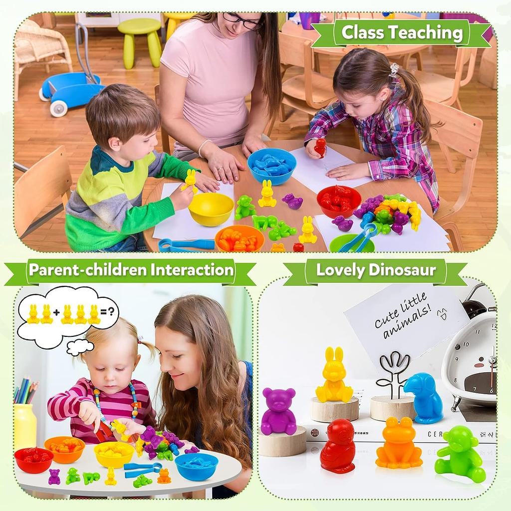 Counting Animal Matching Games Color Sorting Toys Preschool Learning Educational Sensory Training Montessori Toy For Kids