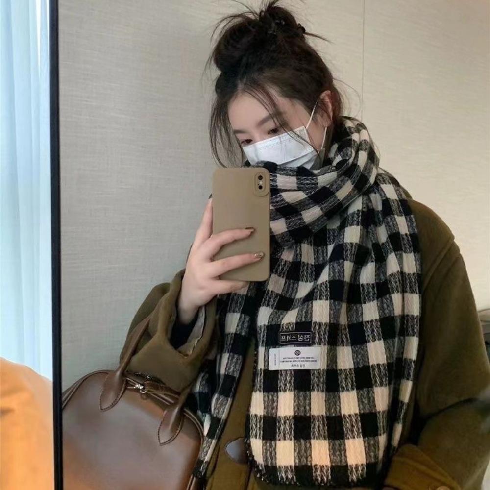 Fashion Imitation Cashmere Winter Plaid Scarf Thick Warm Soft Long Scarves Windproof Blanket Women Wrap Shawls