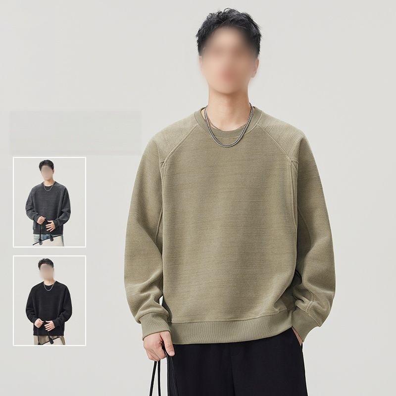 Mens Trendy Vintage Crewneck Sweatshirt Loose Fit Casual Fashion Long Sleeve Outdoor Daily Wear