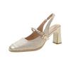 New Guofeng Mary Jane Women's Shoes 2025 Summer New Versatile Square Head Thick Heel One-word Shoe with Shallow Mouth Xiaoxiangfeng Single Shoes