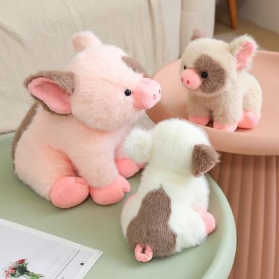 20 см Мини-поросенок Плюшевая игрушка Белый поросенок в чашке Набитый домашний животный Свинка Мягкие куклы Подарки на день рождения Обнимашки Рождественская плюшевая игрушка Подарок