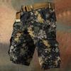 Men's Summer Loose Casual Camouflage Work Shorts, Large-sized Multi-pocket Mid-length Pants Without A Belt