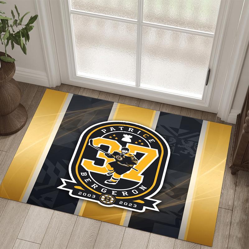 Дизайн Boston Bruins Кристальный Велюровый Ковер Уютный Не?Нескользящий ковер с принтом для спальни, гостиной, прихожей