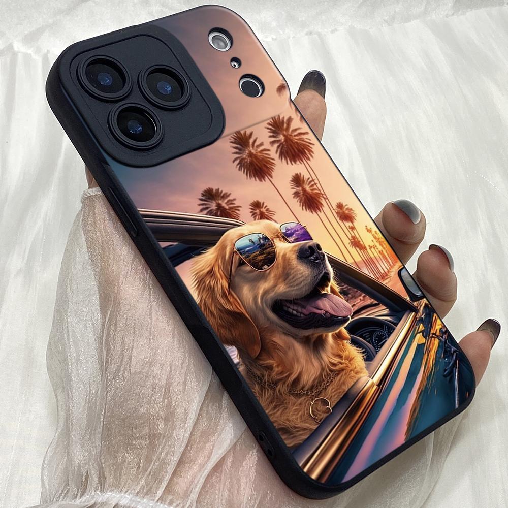 M465 Dog Color Doodle Design Art Angel Eyes Soft Phone Case for iPhone Samsung Galaxy Xiaomi Rdemi Huawei Honor Infinix Realme OPPO All Model Case