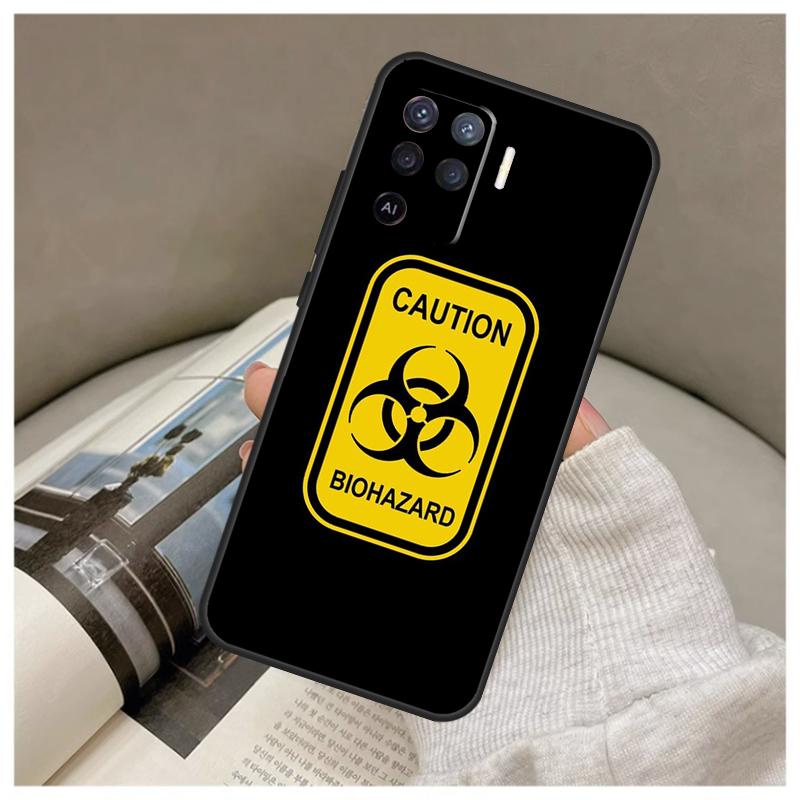 Biohazard Symbol Logo Case For Oppo A74 A94 A54 A18 A38 A58 A78 A98 A80 A60 A40 A96 A76 A16 A15 A17 A57 A77 A5 Pro