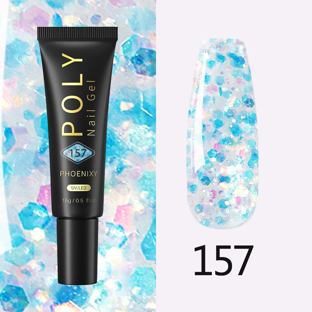 PHOENIXY 37 цветов поли УФ-гель для наращивания ногтей с блестящим лаком для ногтей для шедевров нейл-арта с использованием полигеля