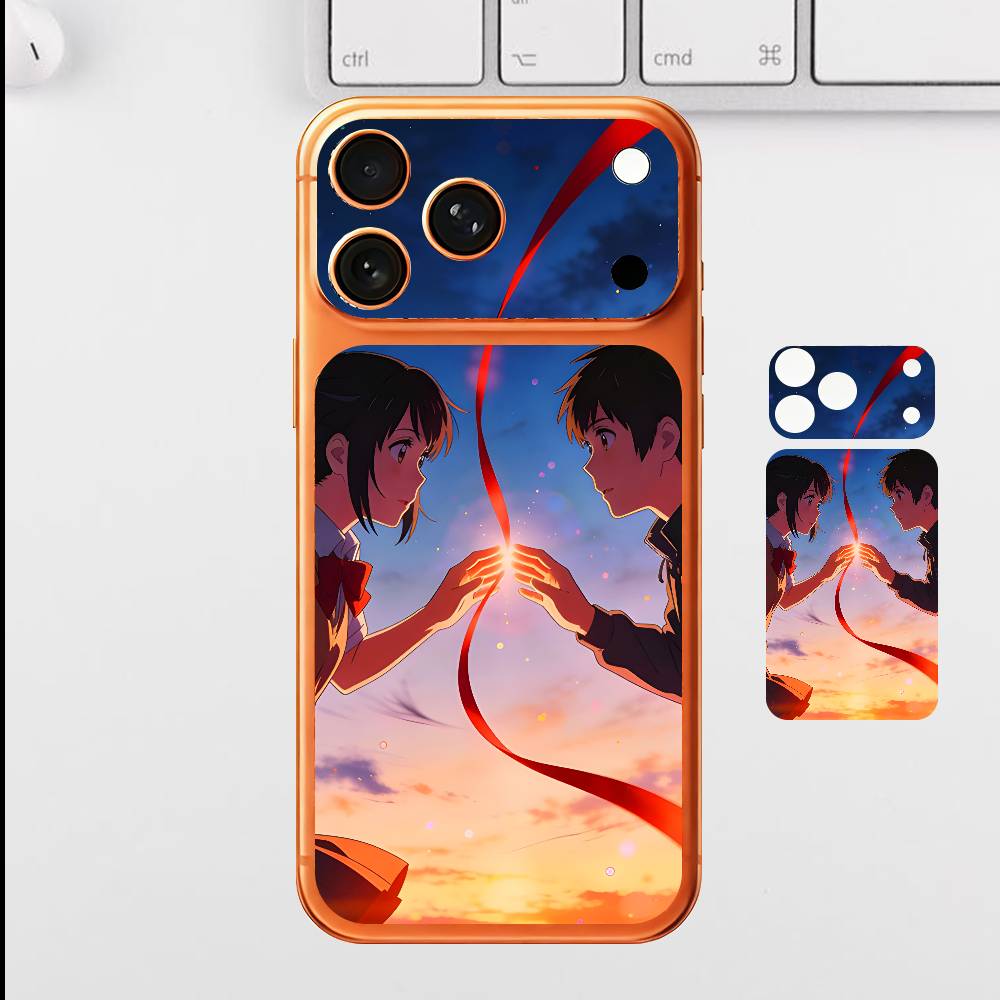 Аниме Твое имя Для iPhone 17 Pro Max Полная задняя крышка Наклейка Обертка Пленка Задняя защитная наклейка