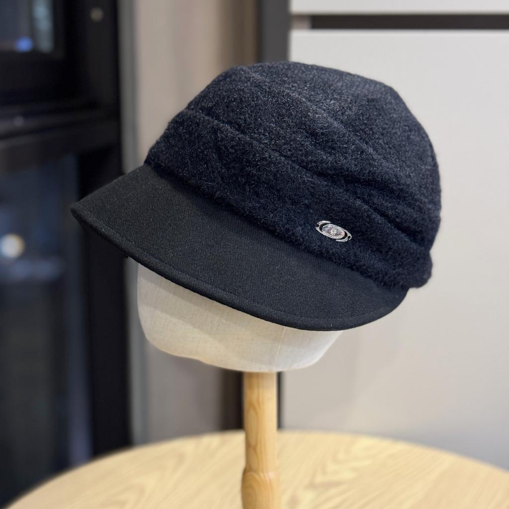 Ретро Плиссированная Пушистая Панама с Большими Полями в Корейском Стиле для Женщин Зимняя Теплая Темпераментная Универсальная Кепка Утка Маляра