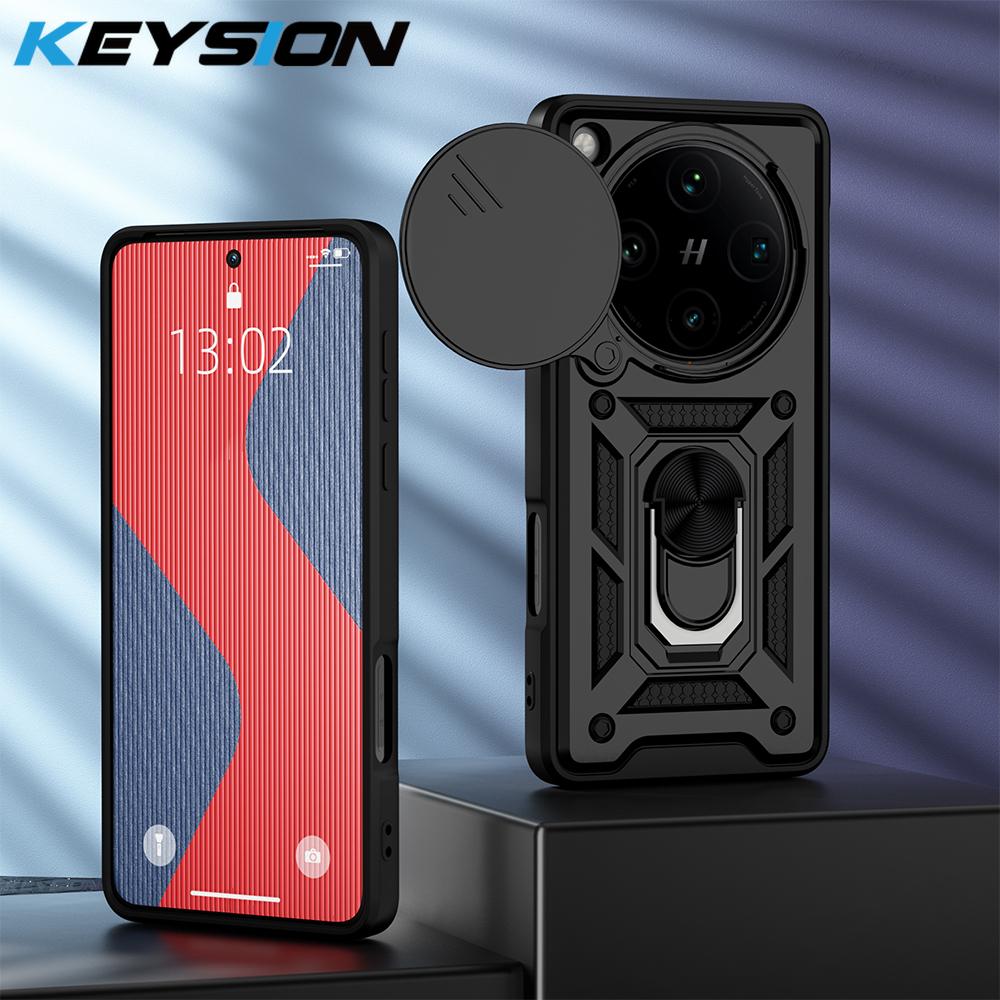KEYSION Противоударный защитный чехол для OPPO Find X8 Pro 5G Slide Camera Защитное кольцо Подставка для телефона Задняя крышка для OPPO Find X8 Pro