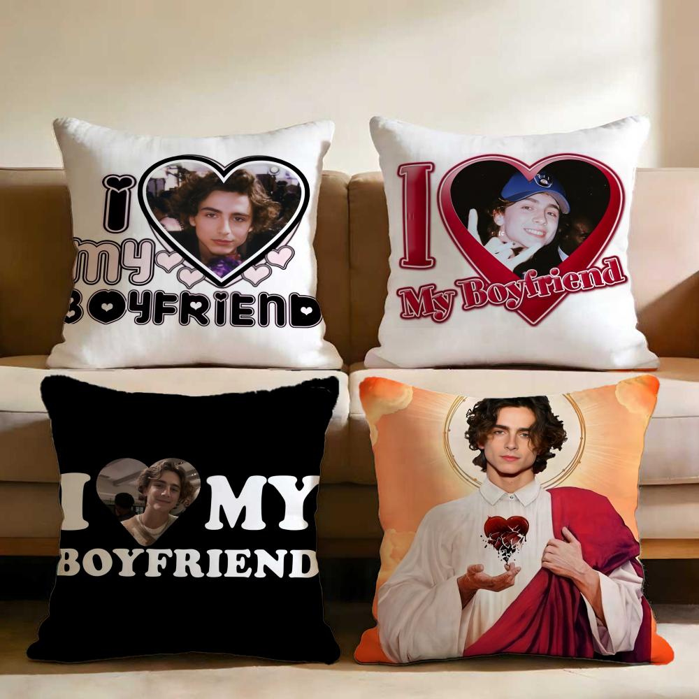 T-Timothees Chalamets Cushion Cover Multi-Scene Pillow Cover for Home & Car - Reversible, Soft & Durable for Daily Use