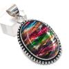 Natural Ammolite Gemstone 925 Sterling Silver Jewelry Pendant 1.97" U2n52
